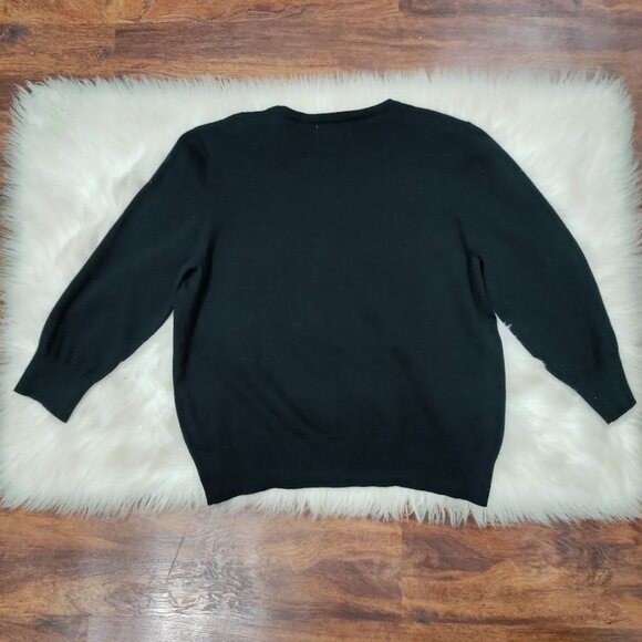 Chaus Black button Down Cardigan Cropped with 3/4 Sleeves L/ XL - Picture 11 of 11